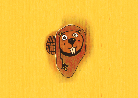 illustration julie loomis pour projet de jeu - castor mignon