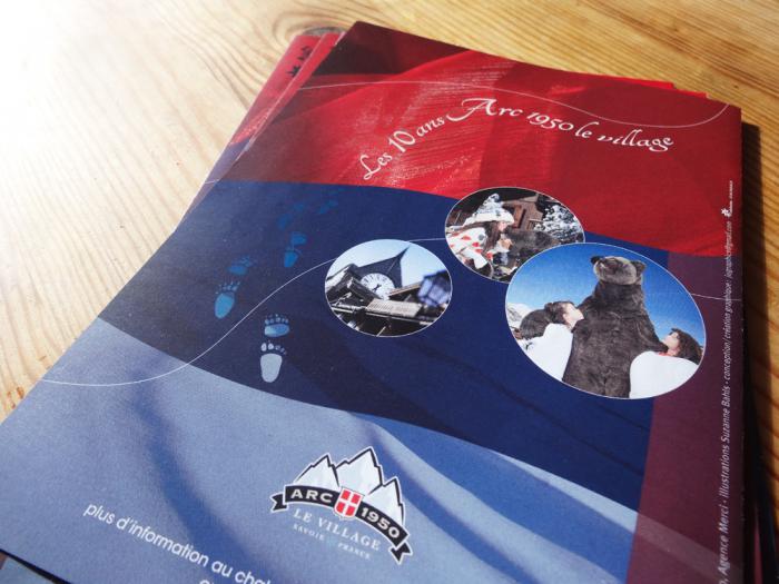 Arc 1950 Le Village - dos brochure pour les 10 ans du village