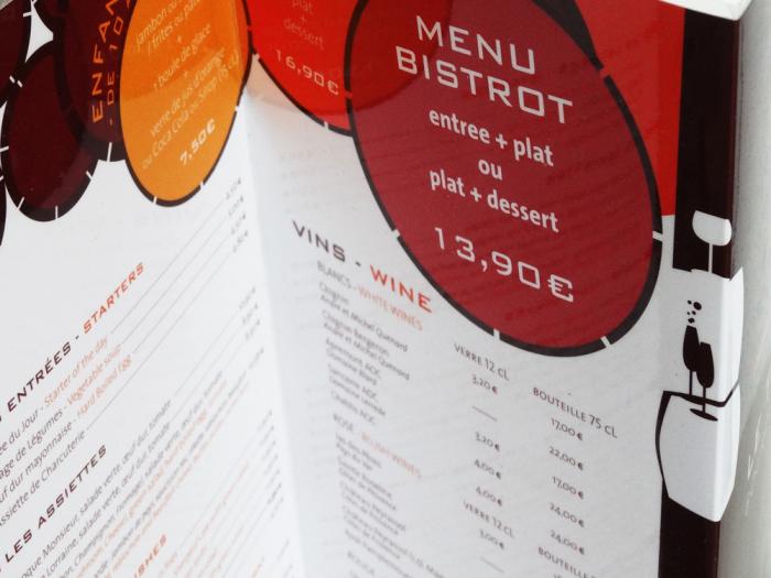 création cartes et menu bar - le tonneau bourg st maurice