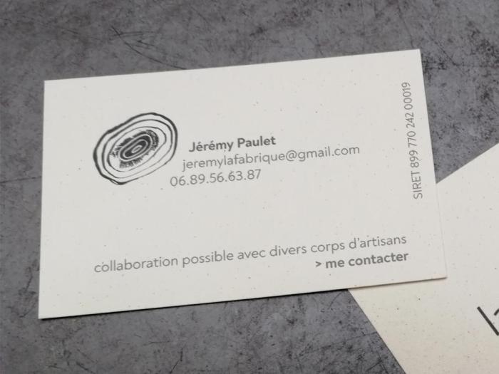 photo du verso - cartes de visite la Fabrique