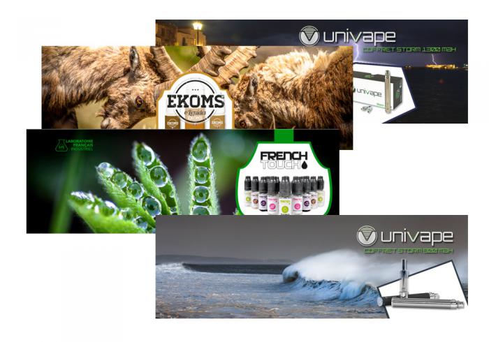 site internet Free-Vapote Aime La Plagne - création d'images pour le diaporama