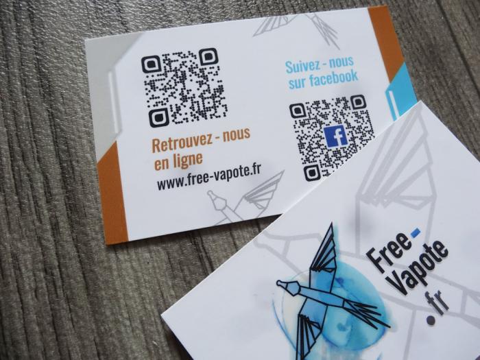 cartes de visite Free-Vapote.fr - contact et flashcodes