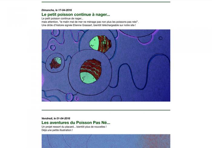 page d'actualités des éditions des deux têtes
