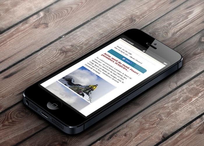 image du site internet bureau des guides des Arcs sur mobile