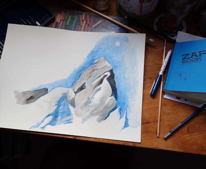 illustration de la Pierra Menta par Julie Loomis