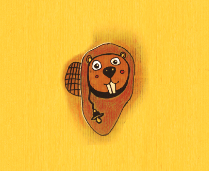 illustration julie loomis pour projet de jeu - castor mignon