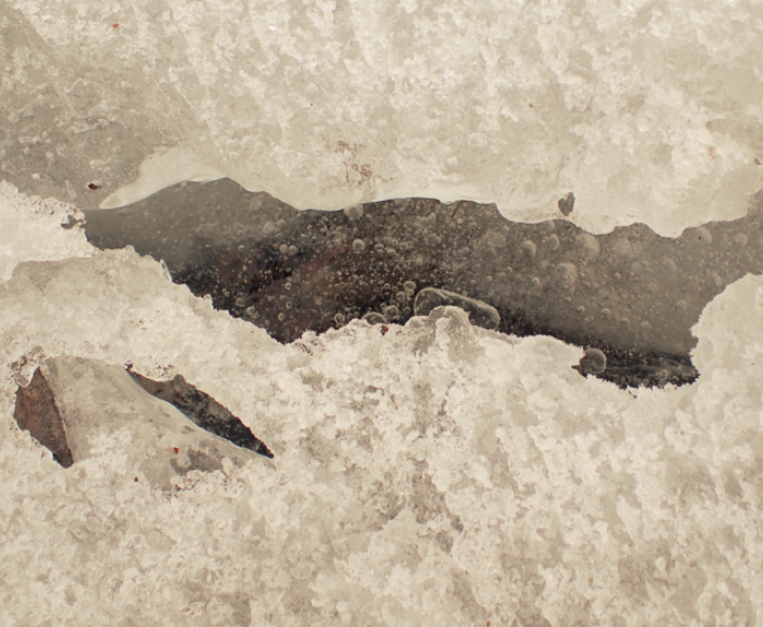 bulles d'air dans la glace.