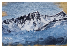 tableau du Roignais vu depuis le versant des Arcs - acrylique sur bois jul