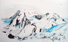 tableau du Mont-Pourri surplombant les Arcs
