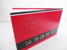 cartes de visite Pat'tifs aux Arcs - contact