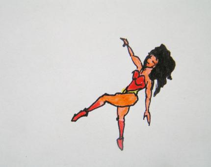 illustration Julie Loomis - Nuit à Bloc 2012 - Wonder Woman