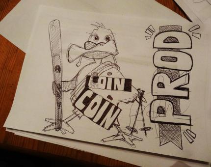 illustration Julie Loomis pour logo, Coin Coin Team