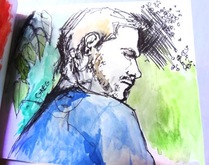 croquis Julie Loomis - session dessin à Leonidio - Greg