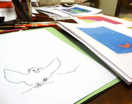 croquis pour Le Moineau Glacé