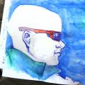 illustration Julie Loomis - portrait aquarelle