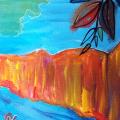 peinture acrylique sur toile - kayakiste