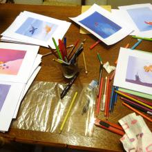 atelier d'illustration pour les Contes du Froid de Valérie Bonenfant