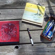 illustration Julie Loomis - médiums divers sur bois - En cours...