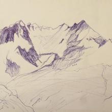 croquis du Roignais, vu depuis les Arcs