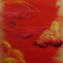 illustration Julie Loomis - acrylique sur bois - Vol Libre