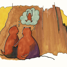kamishibai d'après Sambouc le Bouquetin - illustration marmottes alpinistes