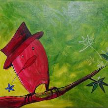illustration Julie Loomis - acrylique sur toile